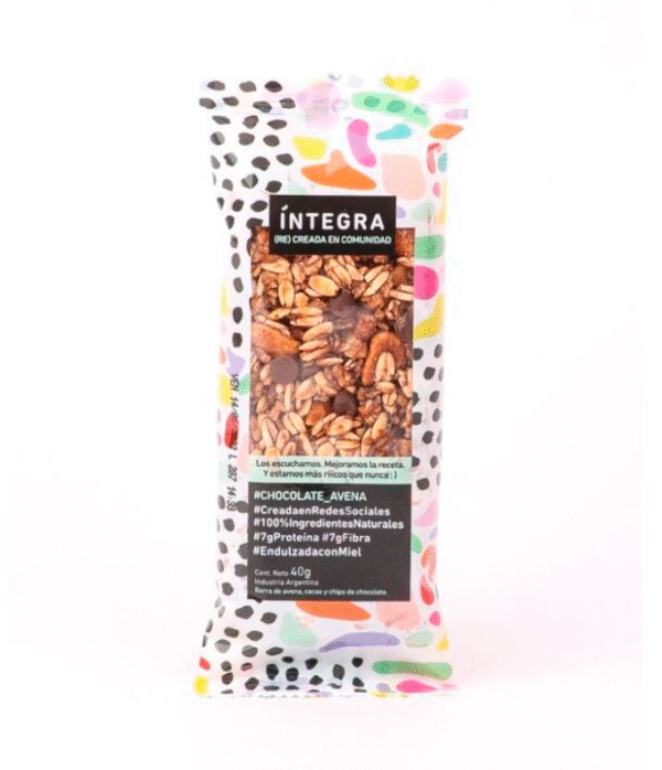 Barra cacao y chips de chocolate x 40g - Íntegra