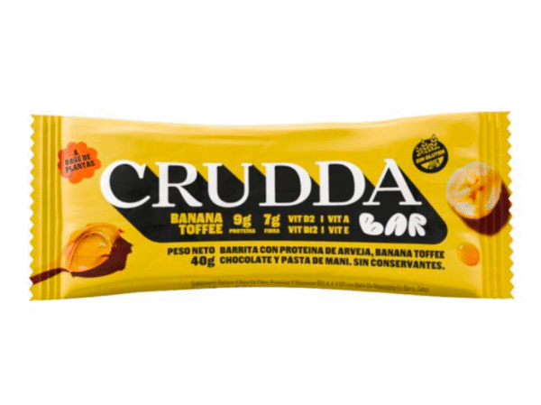 Crudda bar proteica sabor banana y toffee x 40g - Crudda