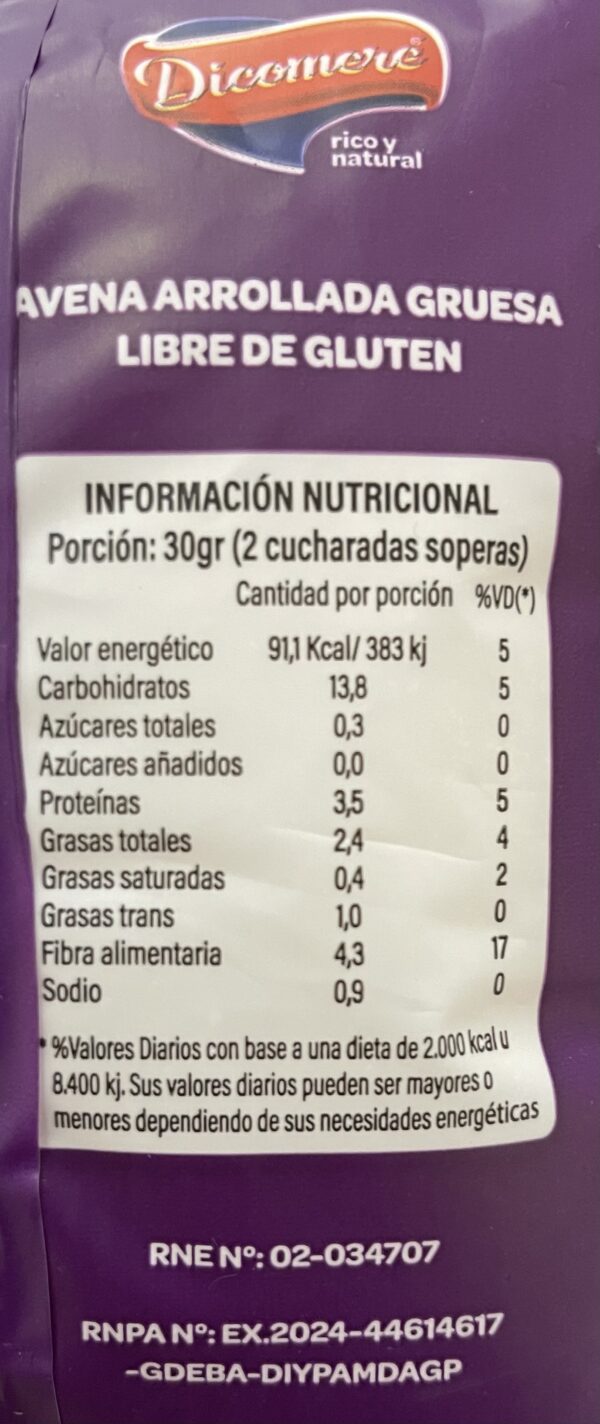 IMG_4041 Avena gruesa integral sin gluten x 350g - Dicomere