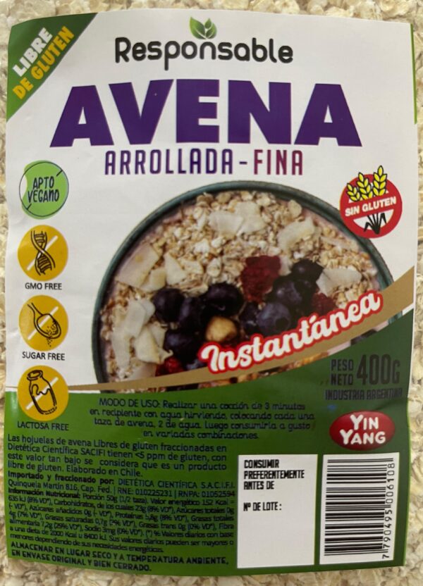 Imagen de WhatsApp 2025-08-04 a las 17.11.35_5667edf6 Avena instantánea sin gluten x 400gr - Yin Yang