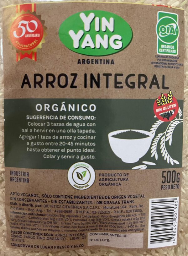 Imagen de WhatsApp 2025-08-04 a las 17.11.36_e2756a06 Arroz integral orgánico x 500gr - Yin Yang