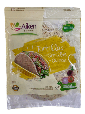 Tortillas con semillas de quinoa real roja x 240g - Aiken