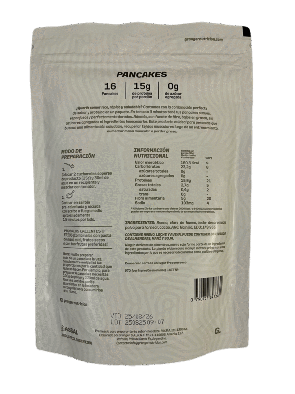 Premezcla pancakes proteicos sabor chocolate x 400g - Granger