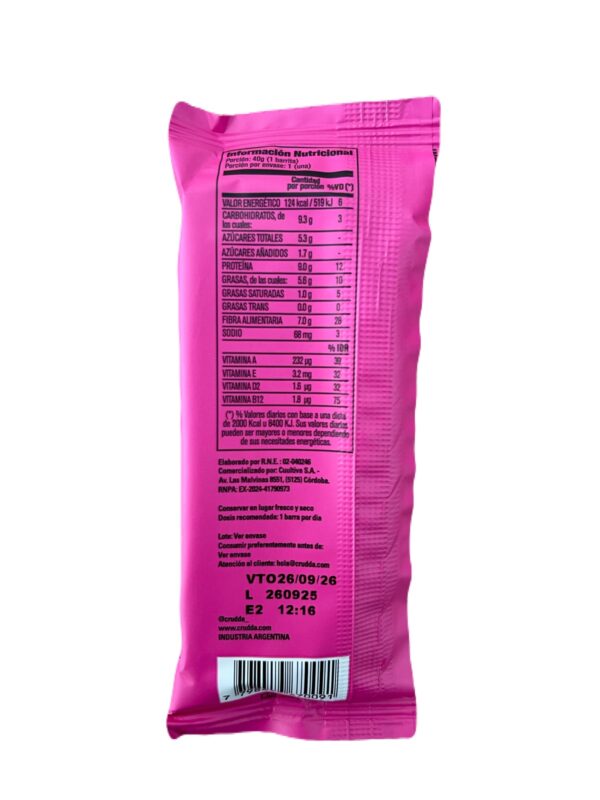 Crudda bar proteica sabor avellana y chocolate x 40g - Crudda