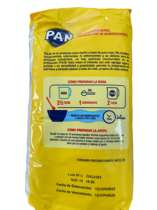 Harina de maiz blanco precocida (para arepas) x 1 Kg - Pan