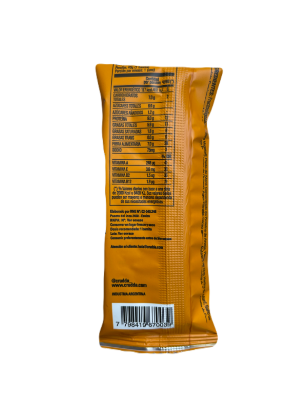 Barra proteica sabor peanut caramel x 40g - Crudda
