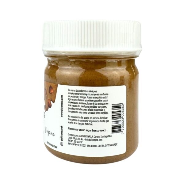 Crema de avellanas 100%, sin gluten x 170g - Dicomere