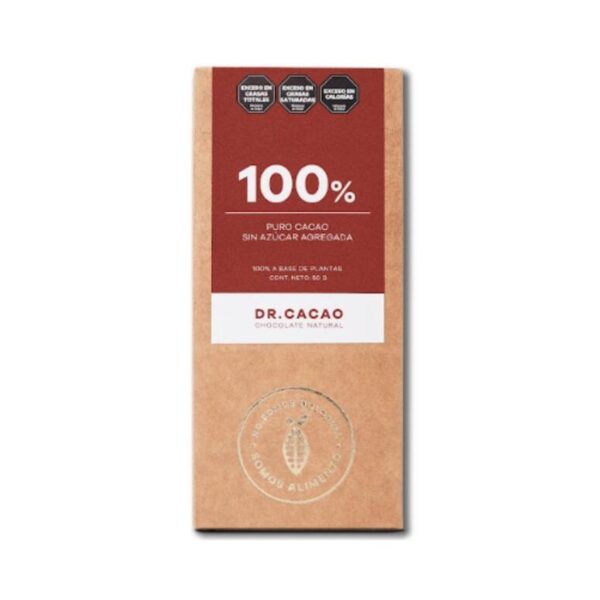 Tableta 100% puro cacao sin azúcar x 50g - Dr Cacao