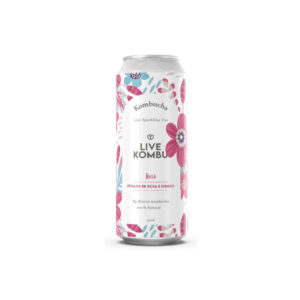 Kombucha sabor hibisco y pétalos de rosa x 473ml - Live Kombu